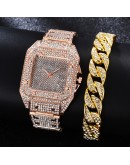 Ladies Wrist Watches Men Women  Watch  Top  Casual Square Diamond Women Bracelet Watch Set Female Quartz Watch