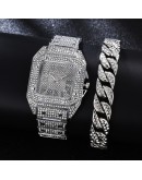 Ladies Wrist Watches Men Women  Watch  Top  Casual Square Diamond Women Bracelet Watch Set Female Quartz Watch