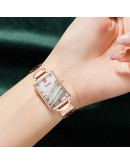 Gaiety  Watch For Women Green Dial Square Ladies Quartz Wrist Watch Bracelet Simple Rose Gold Dress  Women Watches