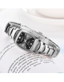 Women Bracelet Watch Rose Gold   Stainless Steel Wrist Watch Rhinestone Ellipse Creative Ladies Dress Quartz Watch