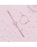 2pcs Set  Watch For Women Bracelet Dress Ladies Wrist Watch  Rose Gold Quartz Watch Set Clock zegarek damski