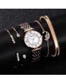 5PCS Set Watch For Women Top  Diamond Ladies Wristwatches Female Quartz Bracelet Watch relogio feminino Dropshipping