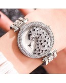 Top Women Quartz Watch  Bling Casual Ladies Watch Female Quartz Rose Gold Watch Crystal Diamond Leopard For Women Clock