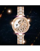 Top Women Quartz Watch  Bling Casual Ladies Watch Female Quartz Rose Gold Watch Crystal Diamond Leopard For Women Clock