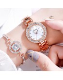 Lvpai 2pcs Classic  Rhinestone Watch Women Watch  Watch And Bracelet Set Ladies Female Clock Montre Femme Relogio