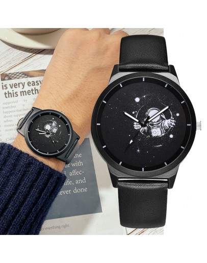 Male Wristwatch Clock Astronaut Pattern Quartz Watches Men Top   Wrist Watch Business Quartz-Watch Relogio Masculino