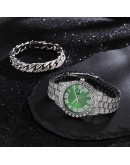 Iced Out Watch Men   Full Diamond Mens Watches Quartz Men's Watch Bracelet Set Waterproof Hip Hop Clock Gift For Men