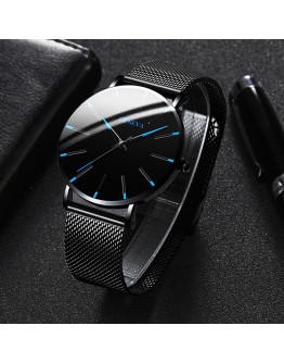 Minimalist Men's  Ultra Thin Watches Simple Men Business Mesh Belt Quartz Watch Male Wristwatches Clock Relogio Masculino