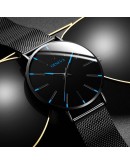 Minimalist Men's  Ultra Thin Watches Simple Men Business Mesh Belt Quartz Watch Male Wristwatches Clock Relogio Masculino