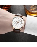  Relogio Masculino Watches Men  Sport Stainless Steel Case Leather Band Watch Quartz Business Wristwatch Reloj Hombre