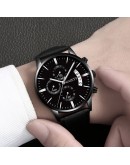  Relogio Masculino Watches Men  Sport Stainless Steel Case Leather Band Watch Quartz Business Wristwatch Reloj Hombre