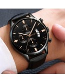  Relogio Masculino Watches Men  Sport Leather Band Watch Quartz Business Wristwatch Clock Reloj Hombre Dropshipping