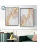 Nordic Pink golden foil lines Canvas Posters Print Modern Abstract Wall Art Painting Decoration Picture Living Room Home Decor