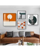 Personality color figures wall art Canvas HD Prints Posters Abstract oranger Wall Pictures for living room Morden decor Nordic