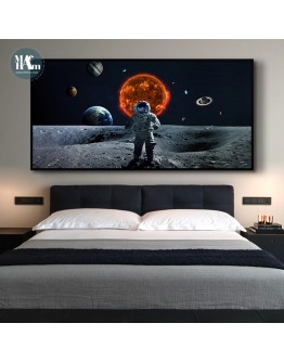 Nordic Space spaceship Wall Art Canvas Painting modern Art Poster Print Horizontal Picture for Living Room bedroom Decor