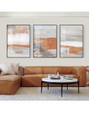 Morden geometric brushstroke texture Wall Poster Print Orange Canvas Abstract art painting pictures Living Room Home Decor