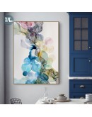 Nordic watercolor flowers wall art Canvas Prints Posters Abstract line Pictures for Living Room Morden contracted  Home Decor