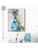 Nordic watercolor flowers wall art Canvas Prints Posters Abstract line Pictures for Living Room Morden contracted  Home Decor