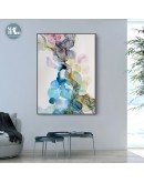 Nordic watercolor flowers wall art Canvas Prints Posters Abstract line Pictures for Living Room Morden contracted  Home Decor