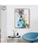 Nordic watercolor flowers wall art Canvas Prints Posters Abstract line Pictures for Living Room Morden contracted  Home Decor