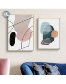 Modern Abstract Geometric color block Wall Poster Print colorful Canvas Painting Art Living Room Decoration Pictures Home Decor