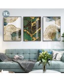 Nordic Golden annual rings Golden leaves Picture Wall Poster Modern Style Canvas Print Painting Art Aisle Living Room Decoration