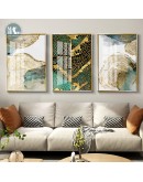 Nordic Golden annual rings Golden leaves Picture Wall Poster Modern Style Canvas Print Painting Art Aisle Living Room Decoration