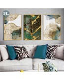 Nordic Golden annual rings Golden leaves Picture Wall Poster Modern Style Canvas Print Painting Art Aisle Living Room Decoration