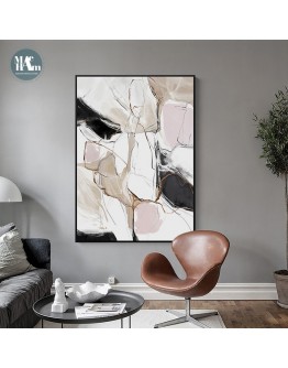 Modern Abstract Beautiful Colorful pink Canvas Painting Wall Art for living room Nordic Print Scandinavian Decoration Picture