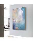 Modern Abstract Gold foil river Blue Canvas Art Paintings For Living Room Bedroom Posters And Prints Wall Poster Home Decor