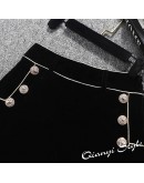 High  Autumn Winter Velvet Shorts Women Elegant High Waist Wide Leg Short Pants Ladies Office Work Boots Shorts Button