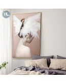 Nordic Flower Butterfly Girl figure Wall Art Canvas Painting Posters and Prints Picture for Living Room Home Decoration