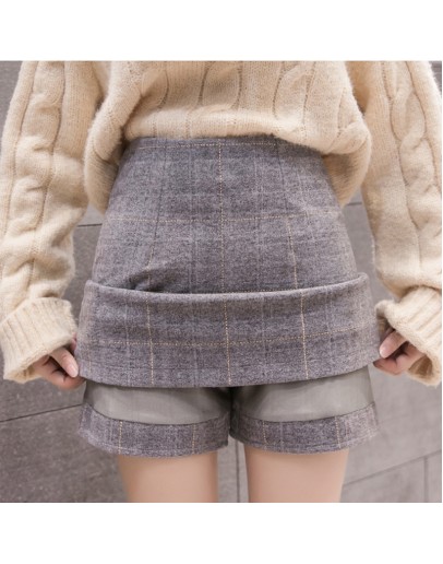 Thicken Woolen Skirt Women Autumn Winter Hight Waist Mini Plaid Skirts Female Warm Wool Boots Skirt Faldas Plus Size Jupe Femme