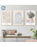 Nordic Decorative stone Tree wall art Canvas posters Painting Prints Pale pink landscape Pictures for Living Room Home Decor