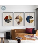 Geometric Abstract golden blue Canvas Print Paintings gold foil Poster Wall Art Pictures on Canvas Living Room Office Home Decor