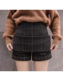 Thicken Woolen Skirt Women Autumn Winter Hight Waist Mini Plaid Skirts Female Warm Wool Boots Skirt Faldas Plus Size Jupe Femme