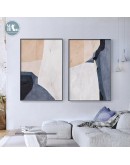 Abstract geometric color block Canvas Print Painting Retro oil painting texture Poster Wall Art Pictures  Living Room Decor