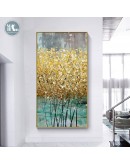 Abstract golden tree golden art Wall Art Golden Canvas Painting Modern Art Poster Print Wall Picture for Living Room Porch Decor