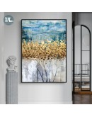 Abstract golden tree golden art Wall Art Golden Canvas Painting Modern Art Poster Print Wall Picture for Living Room Porch Decor