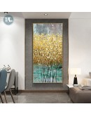 Abstract golden tree golden art Wall Art Golden Canvas Painting Modern Art Poster Print Wall Picture for Living Room Porch Decor