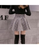 Autumn Winter Mini Skirt Female High Waist Plaid Woolen Skirts Womens A-line Pleated Thick Shorts Skirt Faldas Mujer Plus Size