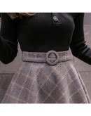 Autumn Winter Mini Skirt Female High Waist Plaid Woolen Skirts Womens A-line Pleated Thick Shorts Skirt Faldas Mujer Plus Size