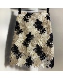  Summer Lace Skirt Women Flower Embroidery Skirks Hollow Out High  Ladies Pencil Skirts Office Lady Midi Saia