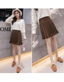 Autumn Winter Women Mini Knitted Skirt Hemp Pattern Wood Ear Pleated Skirts  Knit Skirt Short Spodnica Ropa Mujer Student