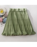 Autumn Winter Mini Knit Skirt Women Pleated Ruffles Skirts 8 Color Basic Knitting Preppy Tutu Skirts Female faldas mujer