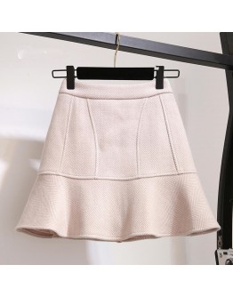 Winter Woolen Skirt Women's Warm Wool Short Mermaid Skirts Fall Spring Slim Kawaii Woman Short Mini Skirts Booty Jupe Mujer