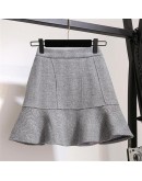 Winter Woolen Skirt Women's Warm Wool Short Mermaid Skirts Fall Spring Slim Kawaii Woman Short Mini Skirts Booty Jupe Mujer