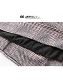  Winter Women Woolen Skirts Autumn Thicken Wool Plaid Elegant Irregular Midi Skirt High Waist Female Skirts Faldas saia