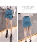 Women Irregular Short Skirts  Summer  High Waist Casual Office Wear Mini Skirt Chic Side Folds Jupe Femme Safe Shorts