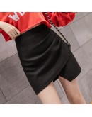 Women Irregular Short Skirts  Summer  High Waist Casual Office Wear Mini Skirt Chic Side Folds Jupe Femme Safe Shorts